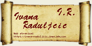 Ivana Raduljčić vizit kartica
